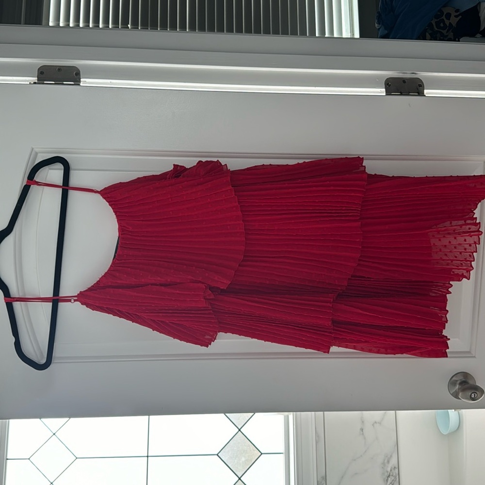 Red ruffle dress